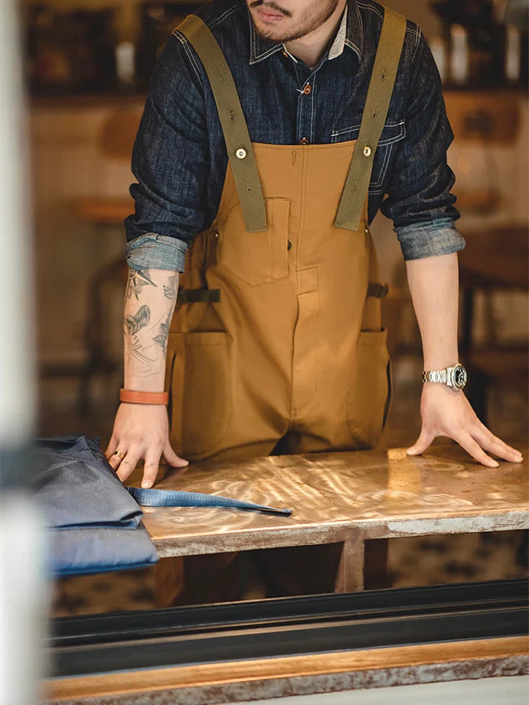 Men's Loose Stretch Overalls with Unique Pocket